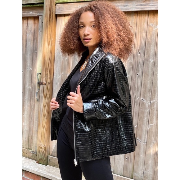 NWT DUETTE NYC Vegan Leather Embossed Jacket - "The Laight" - Picture 3 of 12